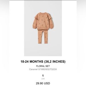 Zara - pullover and rubbed pants toddler set